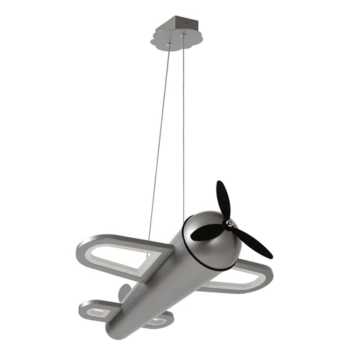 Lucide FOKKER - Pendant light Children - LED - 1x28W 2500K - Grey iron - turned off